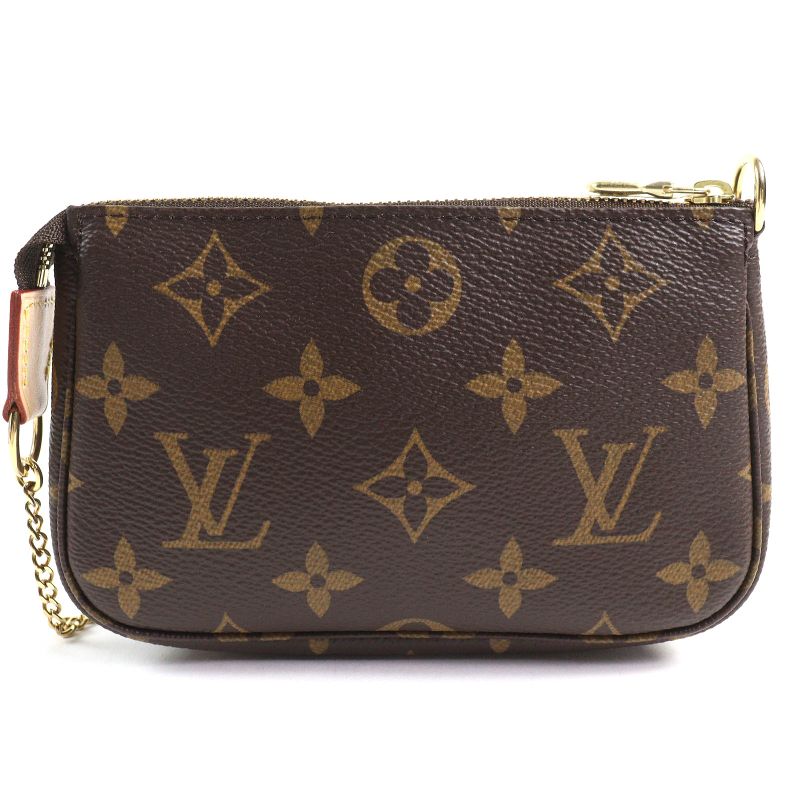 Louis Vuitton M58009 Mini Pochette Axessoire Monogram Canvas Nu Pouch Brown