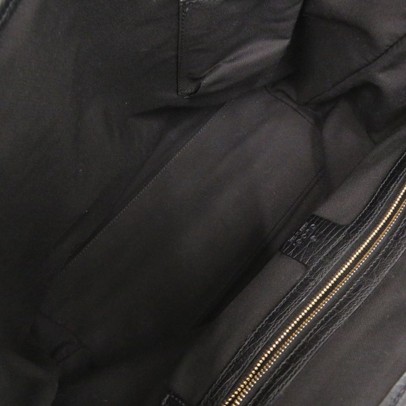 Gucci 137396 Sherry Line GG Canvas Black Tote Bag Black Green 0090 Gucci