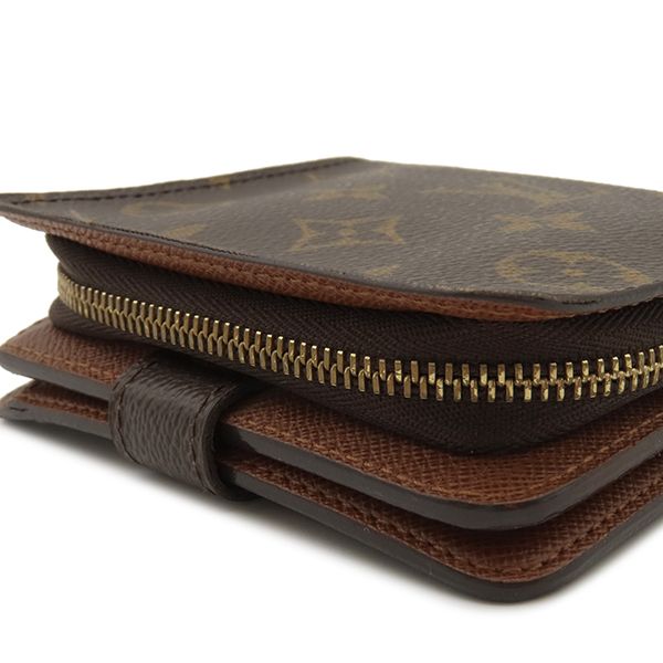 Louis Vuitton Bifold Wallet Compact Zip Monogram Canvas Monogram Gold Hardware