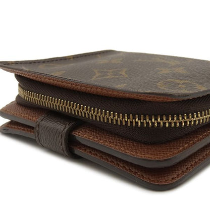Louis Vuitton Bifold Wallet Compact Zip Monogram Canvas Monogram Gold Hardware
