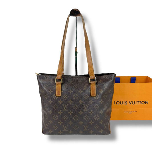 Louis Vuitton Mini Tote Cabas Piano Monogram Leather Brown Shoulder Bag
