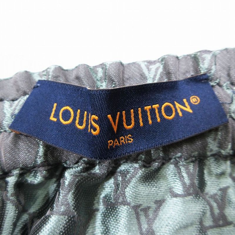 Louis Vuitton 24aw Jacquard Monogram Silk Plend Shorts Grey Size XL Men's