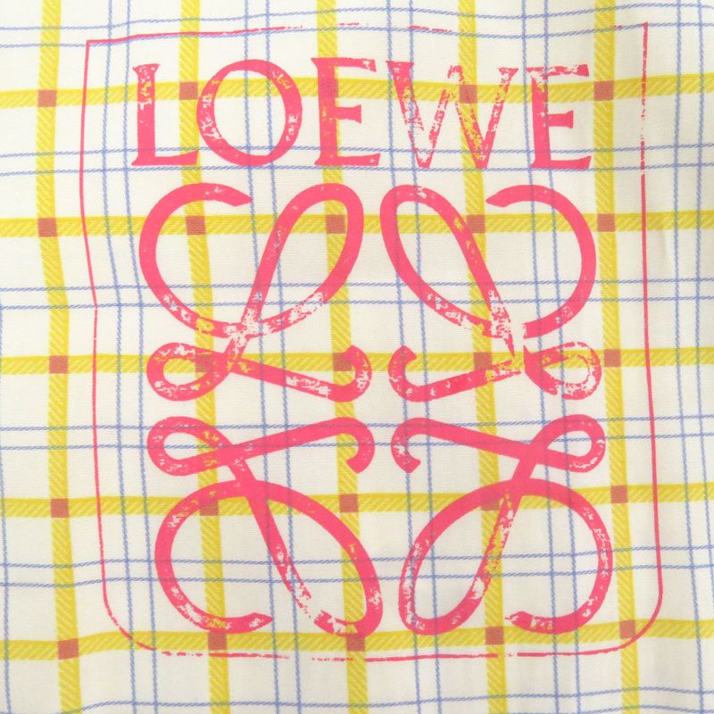 LOEWE 22SS H526y05w76 Silk Cotton Anagram Stamped Long Sleeve Shirt White