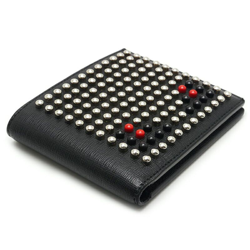 Fendi BAG BUGS Bag Bugs Wallet 7m0169 Bifold Wallet Leather X Studded Black