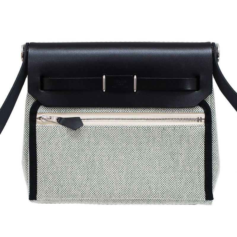 Unused Hermes Herbag Her Bag Zip Mini 20 Silver-hardware W Engraved