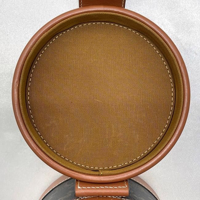 Celine Shoulder Bag Tambour Brown Triomphe Canvas