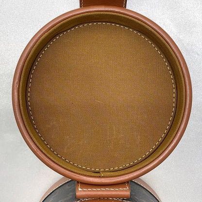 Celine Shoulder Bag Tambour Brown Triomphe Canvas