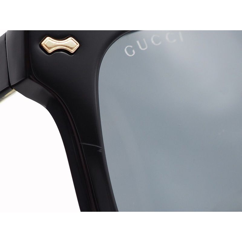 Gucci Eyewear Sunglass Es Square Shape Black Gold Plastic Acetate Frame