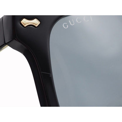 Gucci Eyewear Sunglass Es Square Shape Black Gold Plastic Acetate Frame