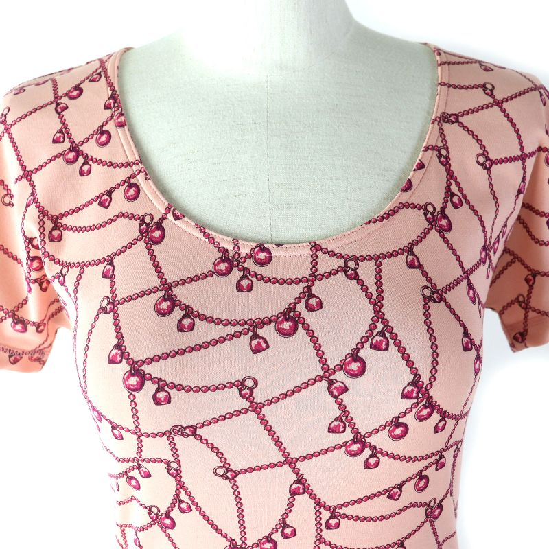 Hermes 22AW 100% Cotton Tresor De Medor Short Sleeved T-shirt Cut And Sewn Pink