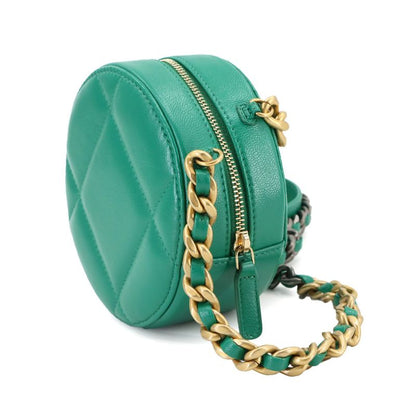 Chanel 19 Round Clutch Chain Shoulder Bag Lambskin Green Ap0945 Chanel 19 Bag