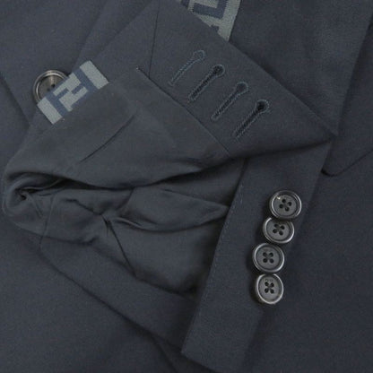 Fendi 2020 Fj0567 FF Logo Zucca Sideline Narrow Lapel Single Tailored Jacket