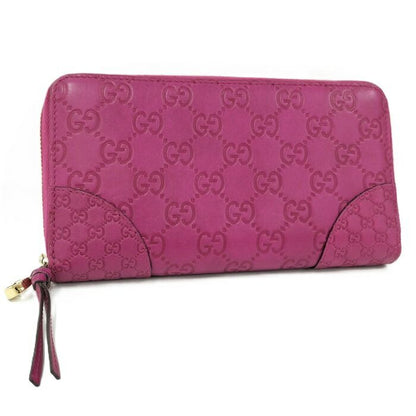 Gucci Round Zipper Long Wallet Guccissima Leather Purple 323397
