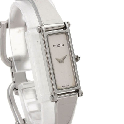 Gucci 1500l Square Face Bangle Watch SS Ladies