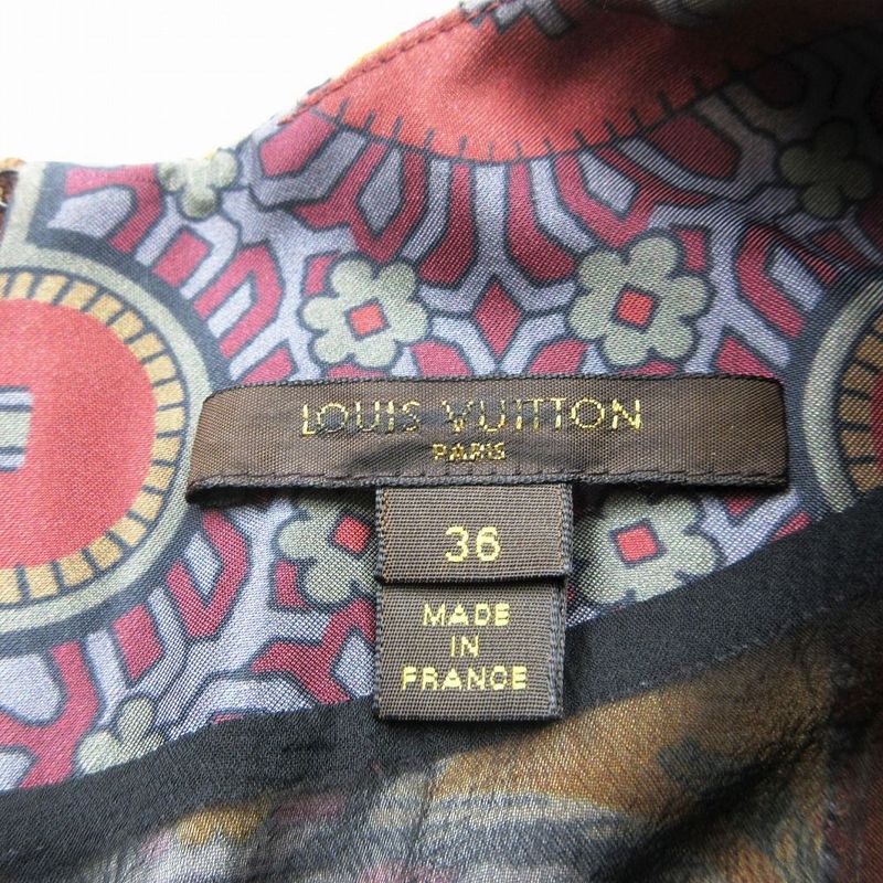 Louis Vuitton Rw092a Wpdr18cur Silk Paisley Pattern Dress Short Sleeves Red
