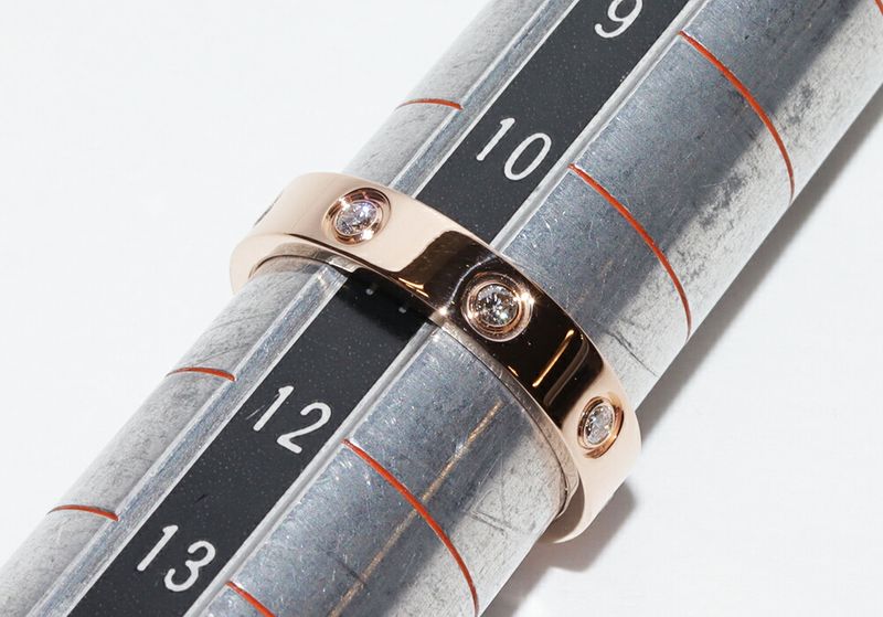 Cartier Ring 18K Pink Gold 8P Diamonds (total 019ct) Love Ring Small Model Mini