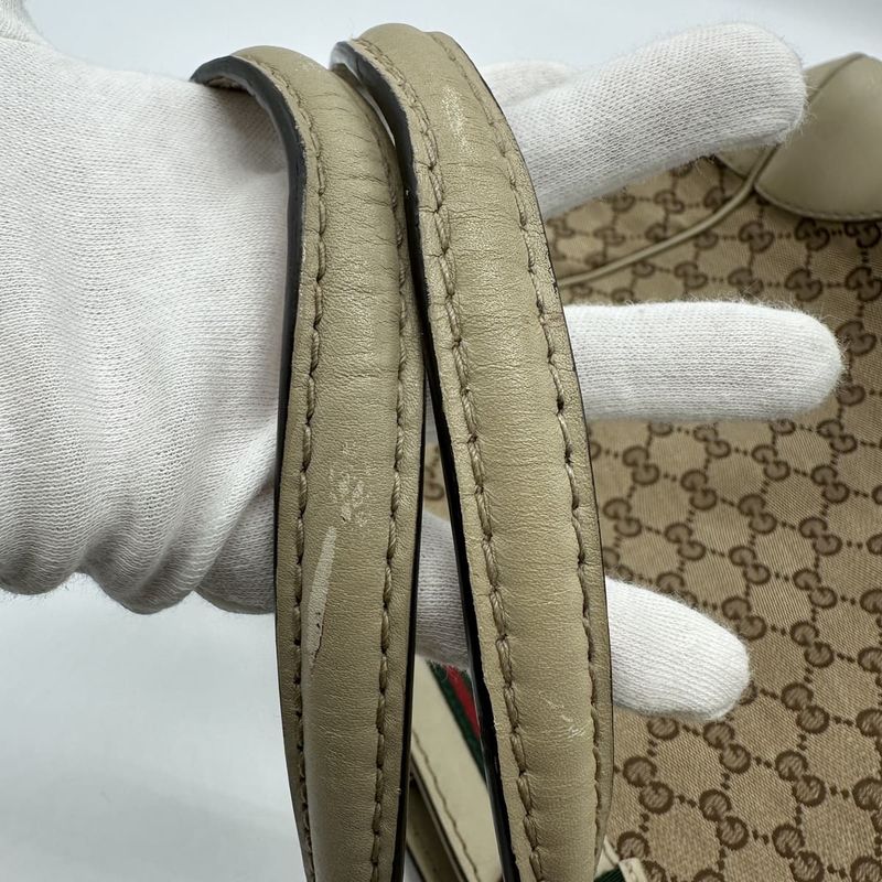 Gucci 257062 Tote Bag Beige GG Canvas Sherry Line Ladies Men Fashion Vintage