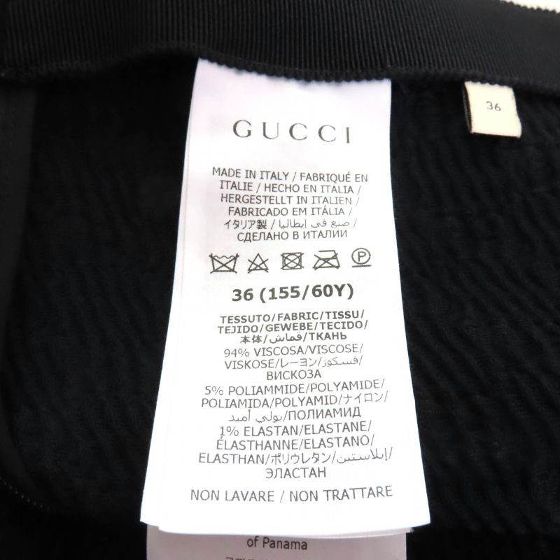 Gucci 771291 GG Pattern Knee-length Tight Skirt Bottoms Black 36 Hanger Made In