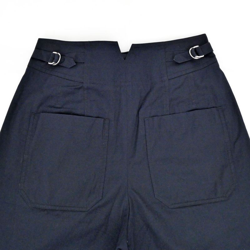 Hermes High Waist Chino Pants Serie Button With Belt Navy - Size 36