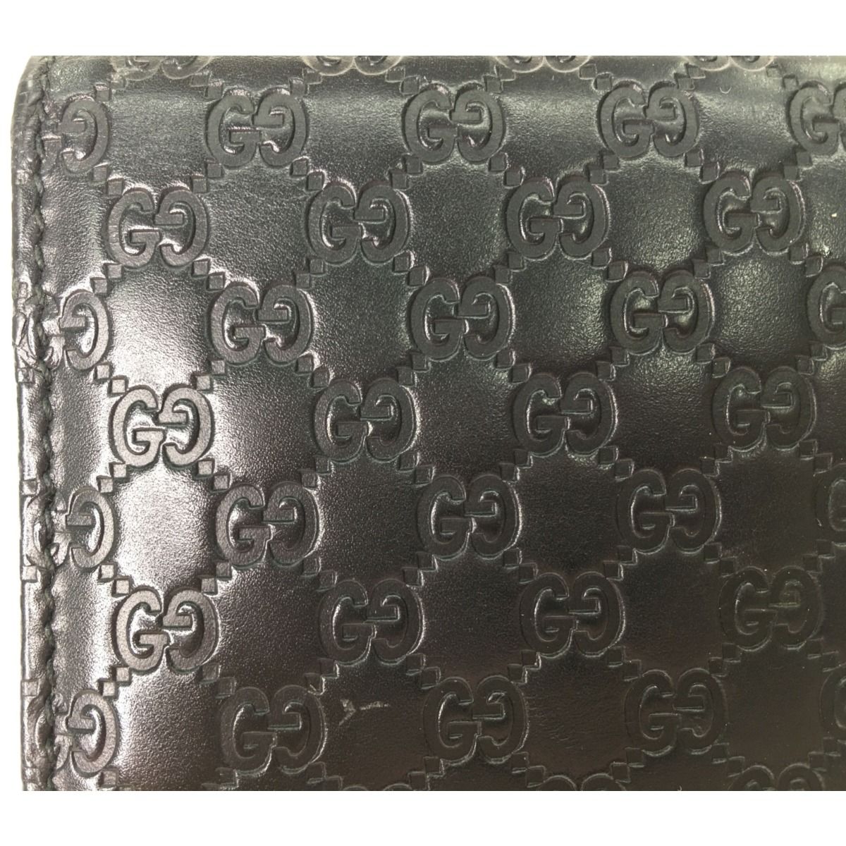 Gucci Men's Long Wallet Micro Gucci Guccissima GG 449396 Black