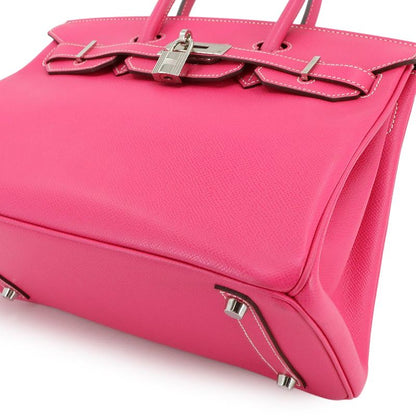 Hermes Candy Birkin 30 Epson Rose Tillian Ruby Hand Bag Stamped ?O Silver
