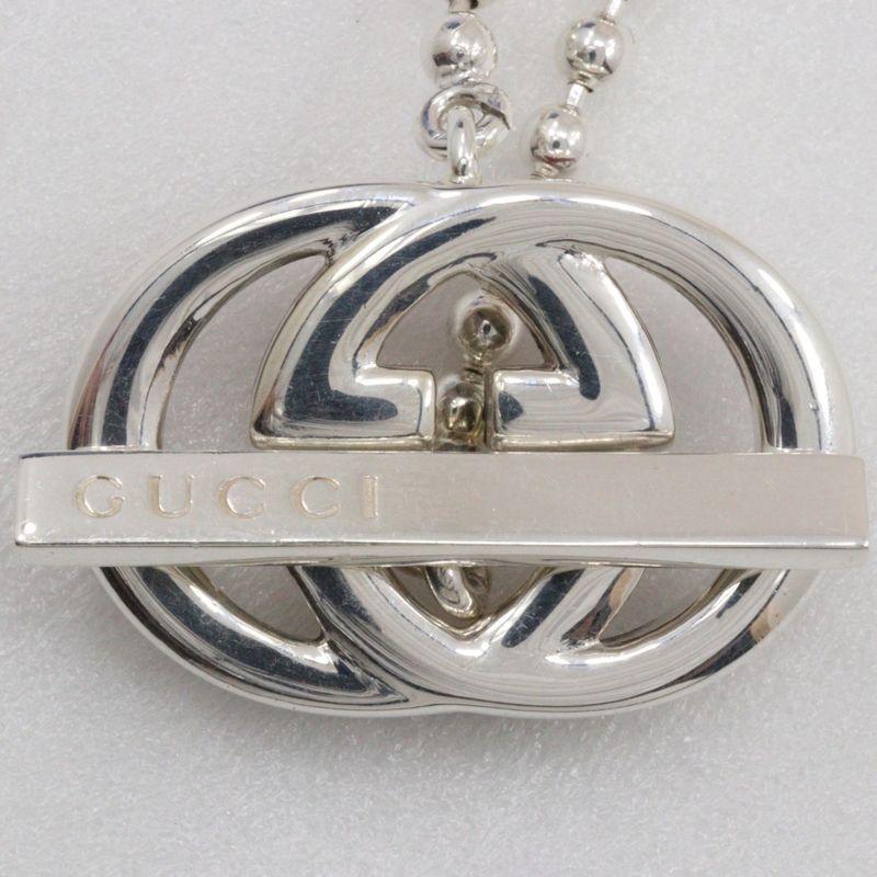 Gucci Interlocking G Ball Chain Silver 925 Red Unisex 20.8g Bracelet