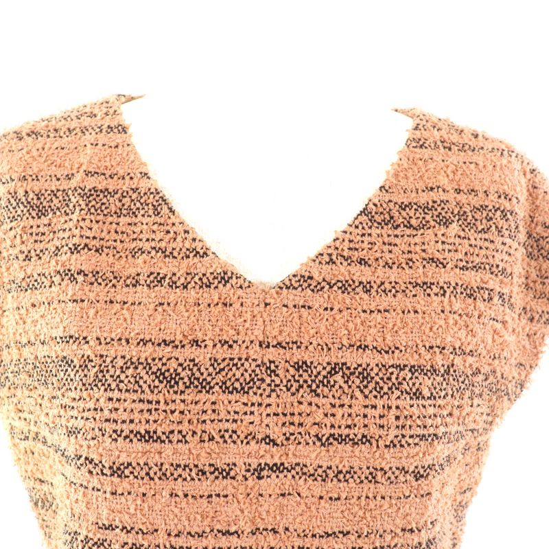 CHANEL P57978 100% Silk Lined V-neck With Coco Hardware French Sleeve Knee-lengt