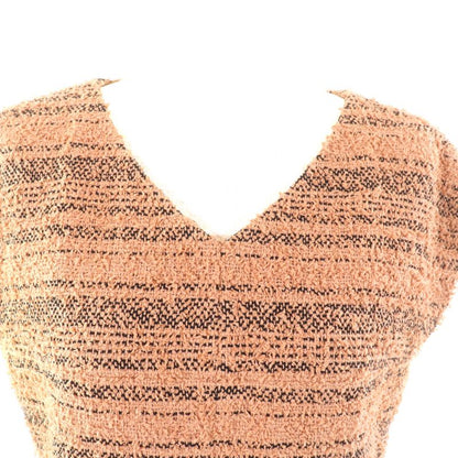 CHANEL P57978 100% Silk Lined V-neck With Coco Hardware French Sleeve Knee-lengt