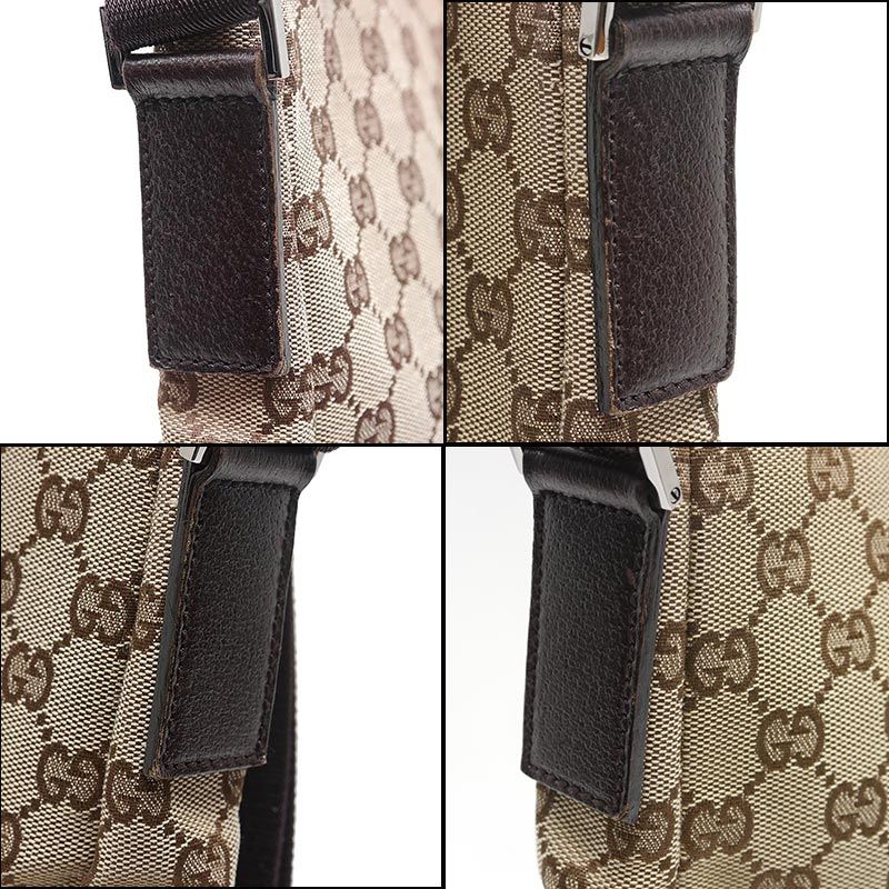 Gucci Shoulder Bag 110054 GG Canvas And Leather A4 Size