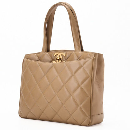 Chanel Matelasse Turnlock Decacoco Handbag In Lambskin Beige With Gold Hardware