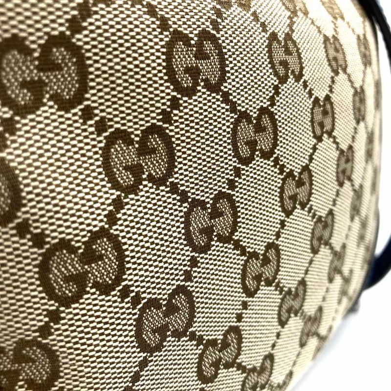 Gucci 449413 Shoulder Bag GG Canvas/leather Blue/brown Women