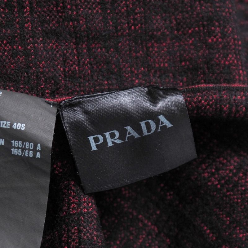 Prada Dress Size 40S Sleeveless Knit Jersey Allover Midi Flare Made In Italy