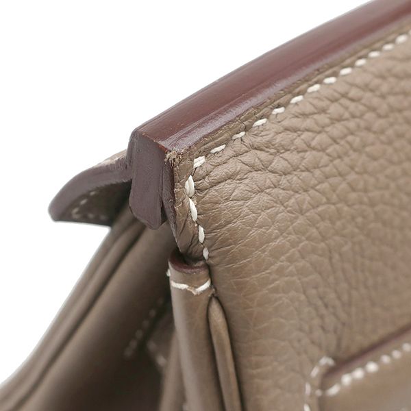 Hermes Handbag Birkin 30 Togo Etoupe Silver Hardware Glazed with Recolor