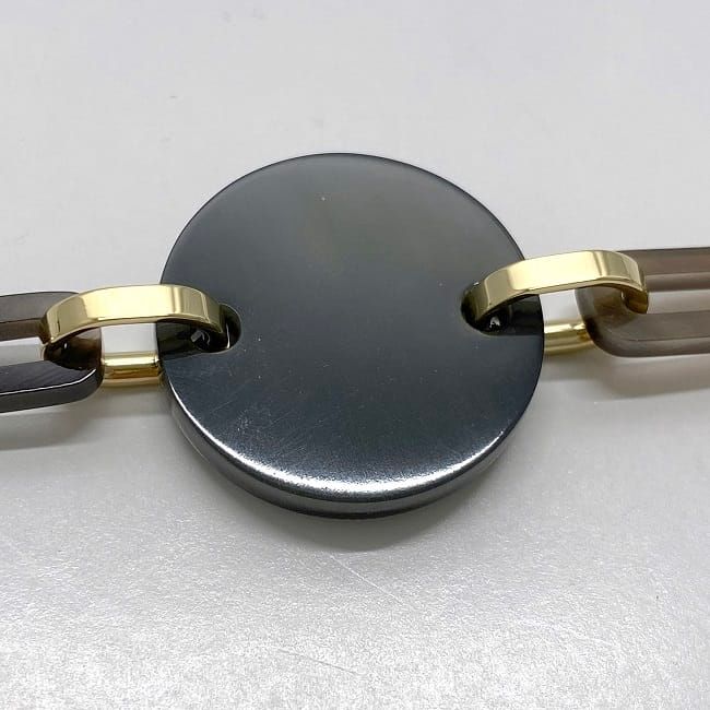 Hermes Bracelet Fet Vosges GM Black Gold Excellent Condition