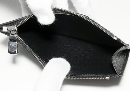 Louis Vuitton Fragment Case With Card Case Coin Case Taiga Noir Black Coin Card