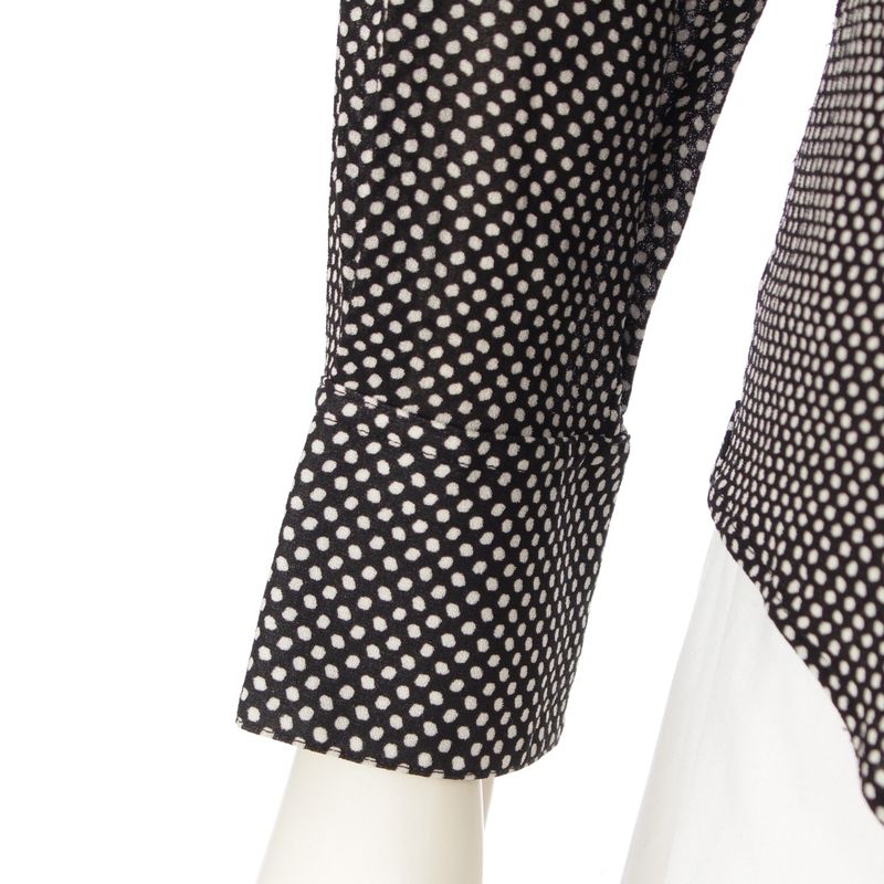 Celine Dotted Viscose Long Sleeved Shirt 20zx4178d Black