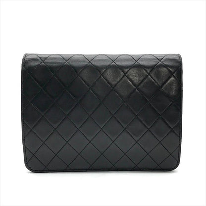Chanel Quilted Lambskin CC Logo Push Lock Chain Shoulder Bag Black