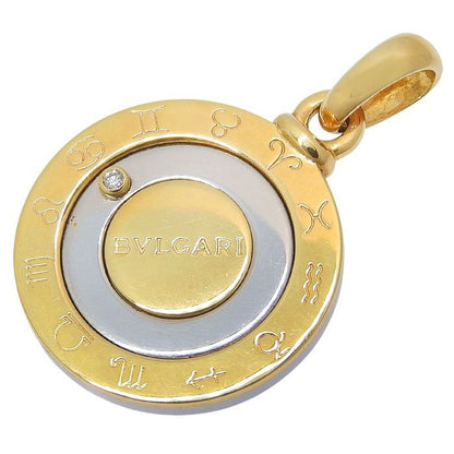 Bvlgari Bulgari Horoscope 1P Diamond Pendant Top 18K Yellow Gold SS 750 Yellow