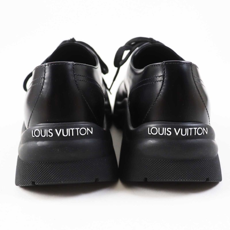 Louis Vuitton 2023 Ruby Line Lace-up Leather Shoes Black 38 With Box And