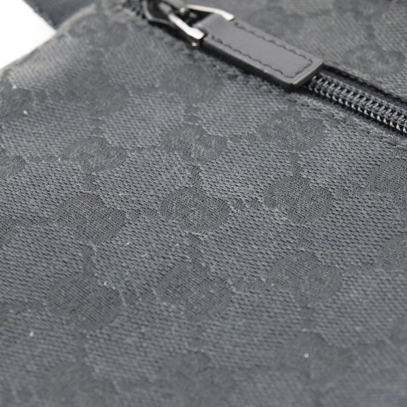 Gucci Body Bag 28566 GG Canvas And Leather Black Unisex Waist Bag