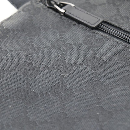 Gucci Body Bag 28566 GG Canvas And Leather Black Unisex Waist Bag