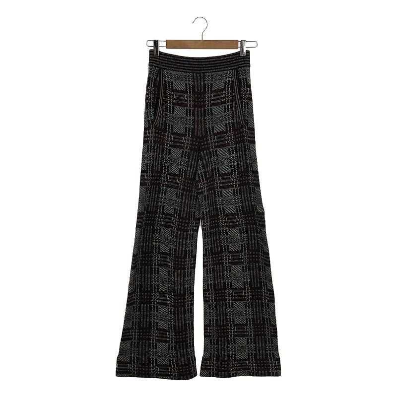 Bottega Veneta - Jacquard Knit Flared Easy Pants - Bordeaux White Black -