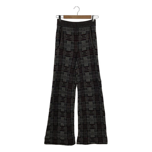 Bottega Veneta - Jacquard Knit Flared Easy Pants - Bordeaux White Black -