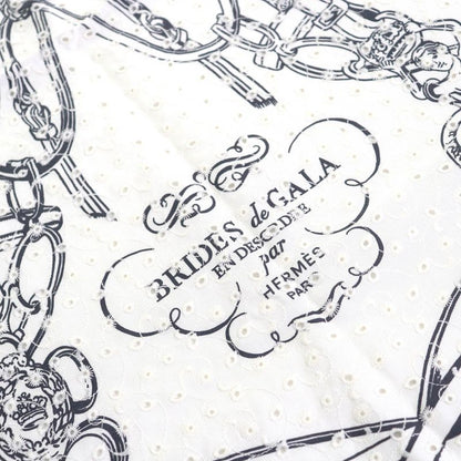 Hermes 983529s Brides De GALA Ceremonial Maitre D' 100% Silk Blanc/noir Carré