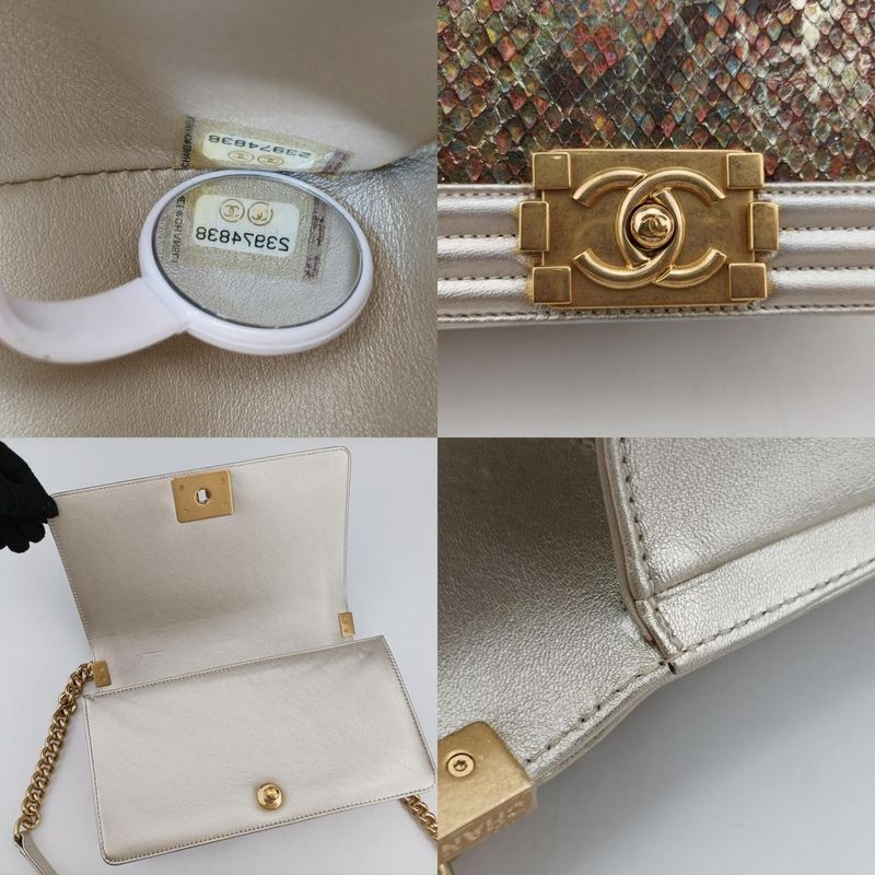 Chanel Boy Chanel Multicolor Lambskin And Snakeskin Leather A6708623974838
