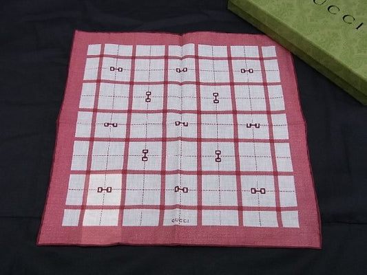 Gucci Horsebit 100% Cotton Scarf Handkerchief Women White And Pink Ar5806