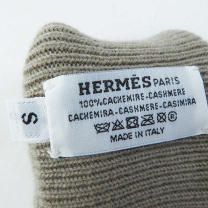 Hermes Hope 100% Cashmere Jacquard H Motif Knit Mittens/gloves Glazed Ivory S