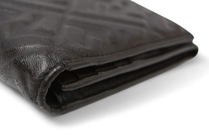 Fendi Wallet Fendi Bifold Long Wallet Leather Women Men FF Embossed Black 7m0264