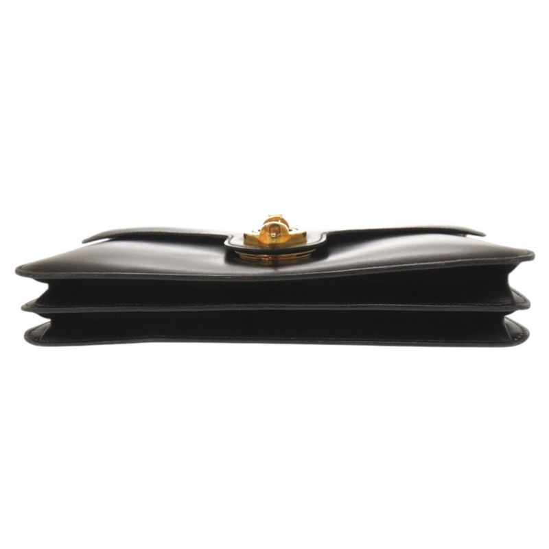 Hermes Vintage Leather Black Handbag Black 1126 Hermes