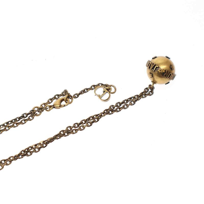 Christian Dior 17aw J'a Dior Gold Antique Metal Necklace Gold